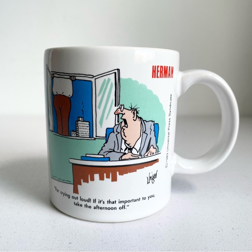 Vintage 1983 Herman Cartoon Coffee Mug